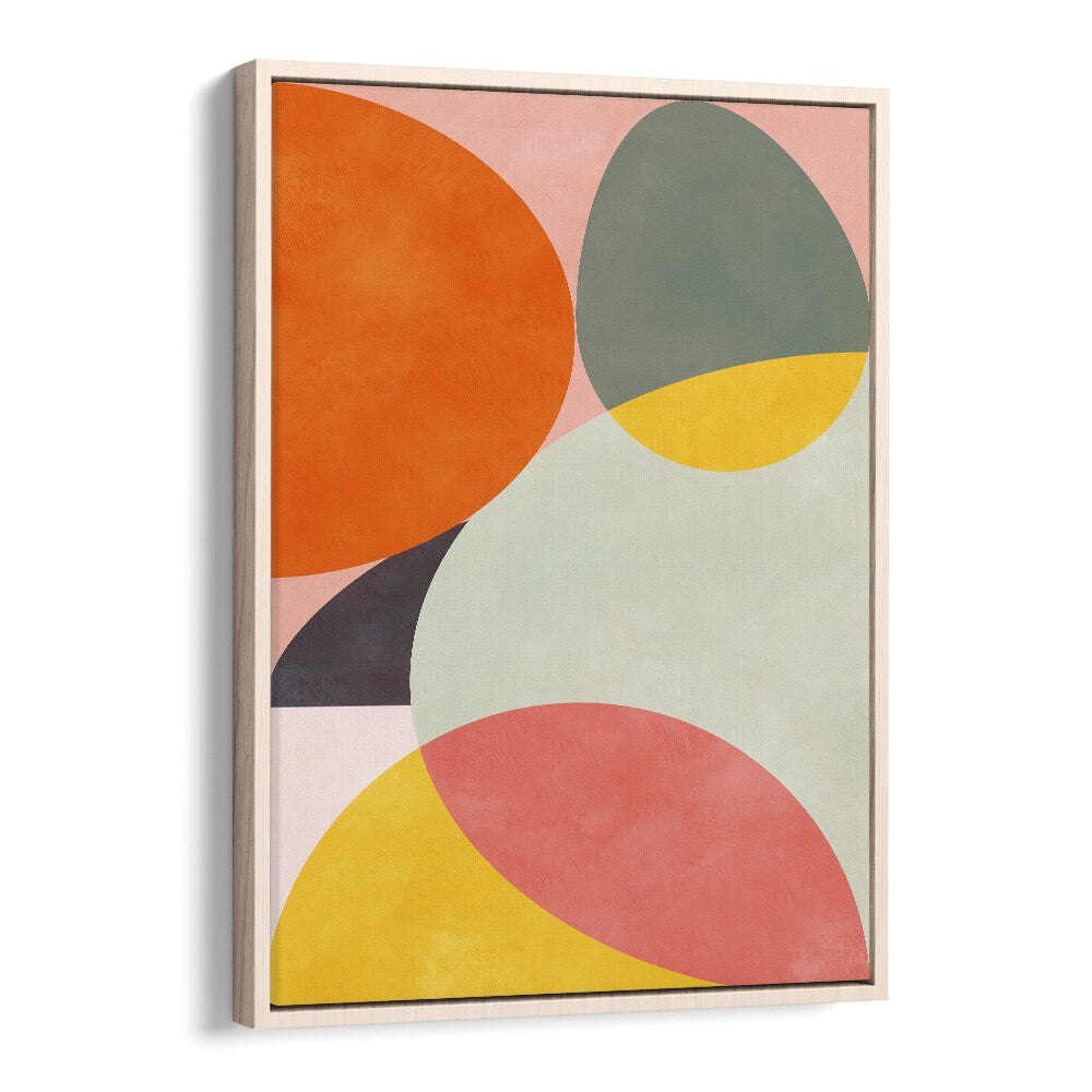 Vibrant shapes and colors in FRIENDLY COLORS I, ABSTRACT PAINTINGS by Ana Rut Bre enhance any modern space elegantly.