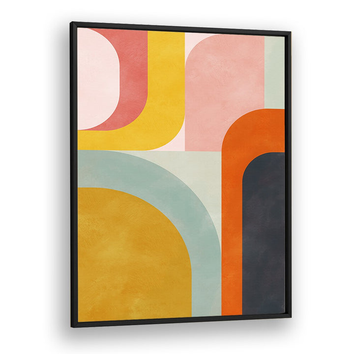 Vibrant FRIENDLY COLORS II, ABSTRACT PAINTINGS by Ana Rut Bre, framed art piece showcasing captivating shapes and hues.