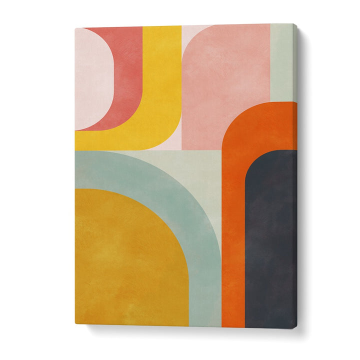 Vibrant shapes in FRIENDLY COLORS II, ABSTRACT PAINTINGS by Ana Rut Bre, perfect for modern art lovers.