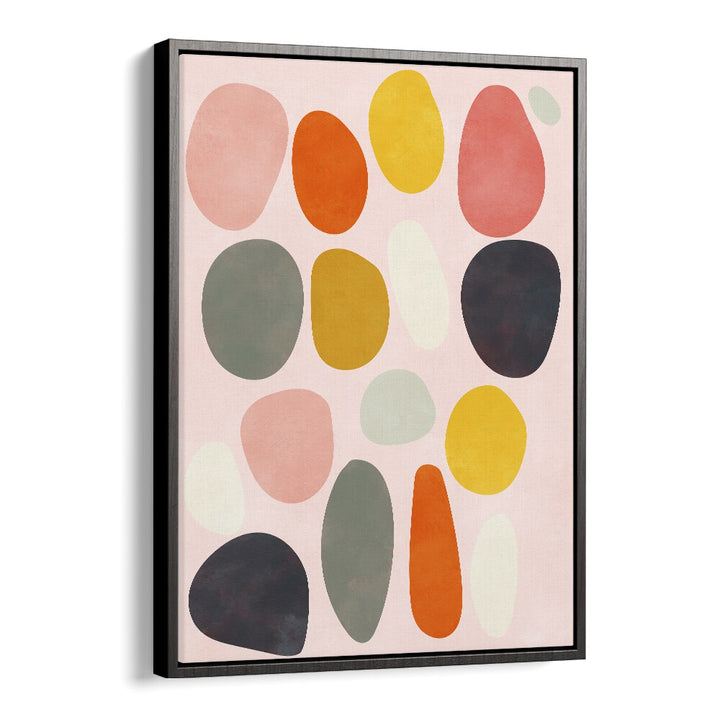 Vibrant shapes in pastel hues create a captivating display in FRIENDLY COLORS IV, ABSTRACT PAINTINGS by Ana Rut Bre.