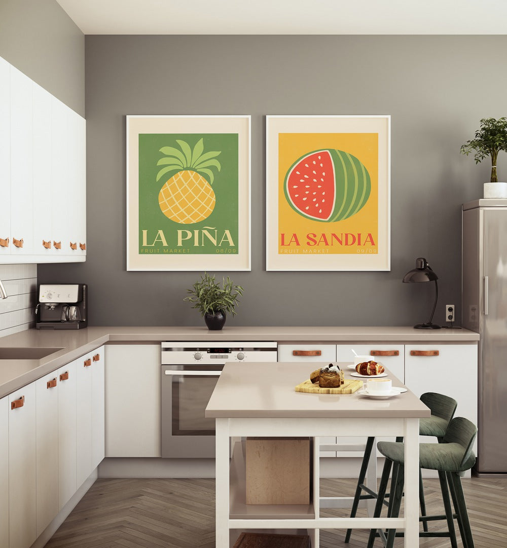 Stylish FRUCTUS GALLERY WALL featuring vibrant fruit art prints, perfect for enhancing your gallery walls.