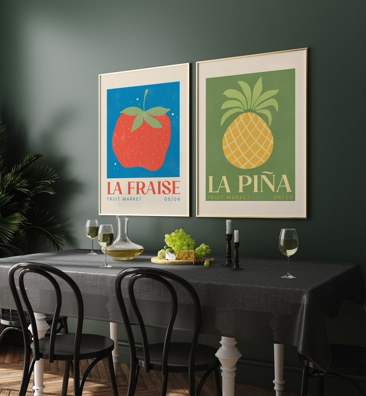 Elegant FRUCTUS GALLERY WALL featuring vibrant fruit art prints, perfect for enhancing your gallery walls decor.