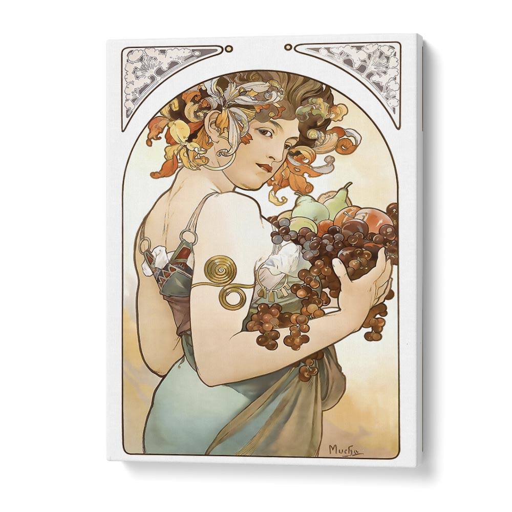 Fruit 1897 By Alphonse Mucha Vintage Paintings in Gallery Wrap