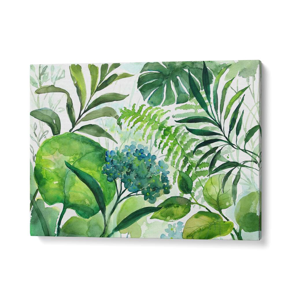 Vibrant DIVERSE GREEN LEAVE, FLORAL FLOWER PAINTINGS enhancing your space with nature's elegance and lush greenery.