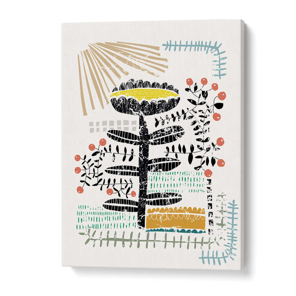 Colorful BLOCK PRINT BOLD FLOWER, FLORAL FLOWER PAINTINGS brighten your living space with abstract floral designs.