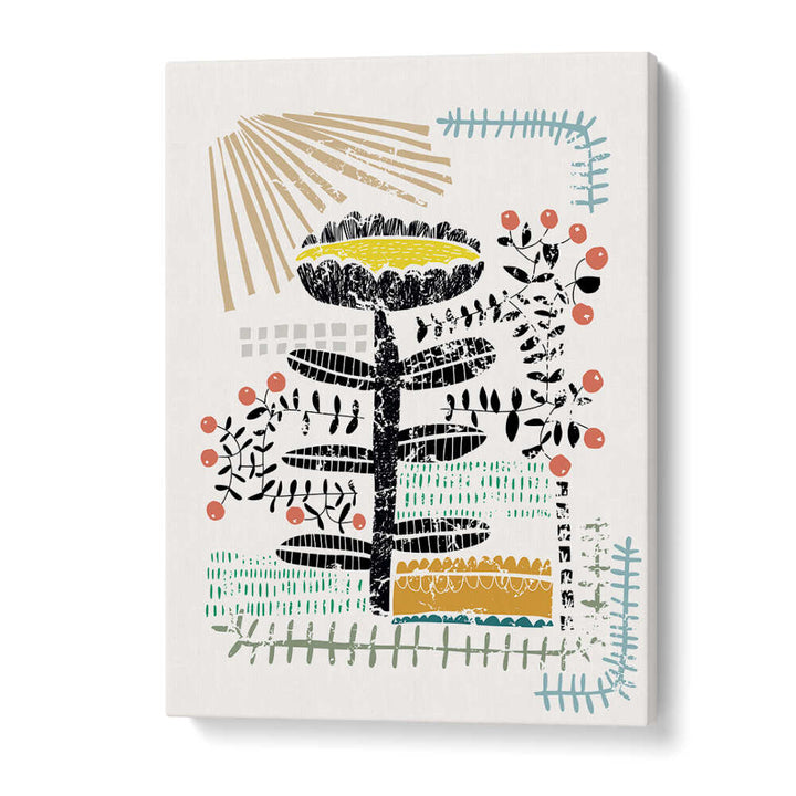 Colorful BLOCK PRINT BOLD FLOWER, FLORAL FLOWER PAINTINGS brighten your living space with abstract floral designs.