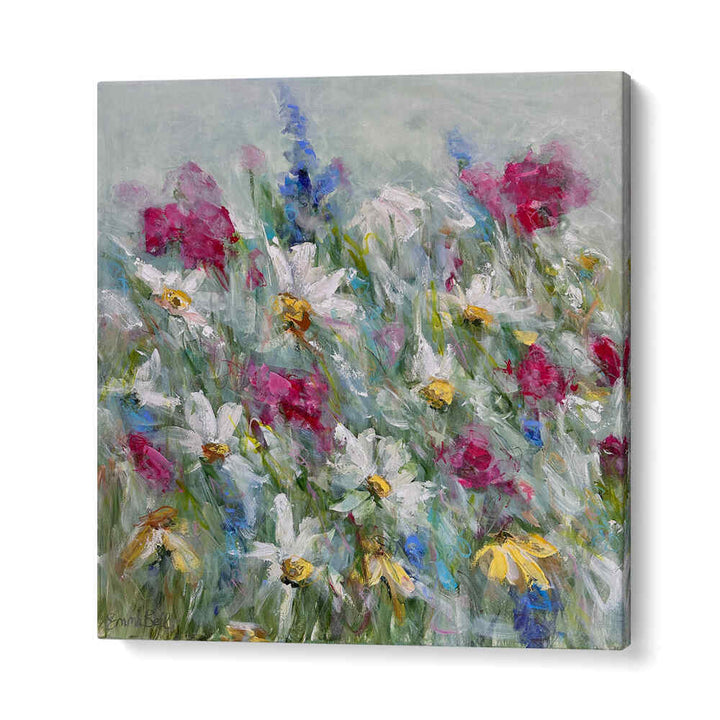 Vibrant DAISY IN PINK WHITE, FLORAL FLOWER PAINTINGS bring a fresh, abstract feel to any space. Perfect for floral lovers!