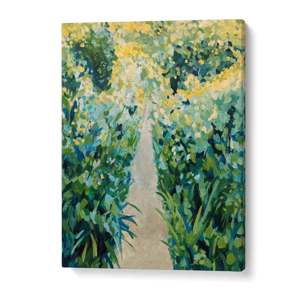 GARDEN PATH , FLORAL FLOWER PAINTINGS