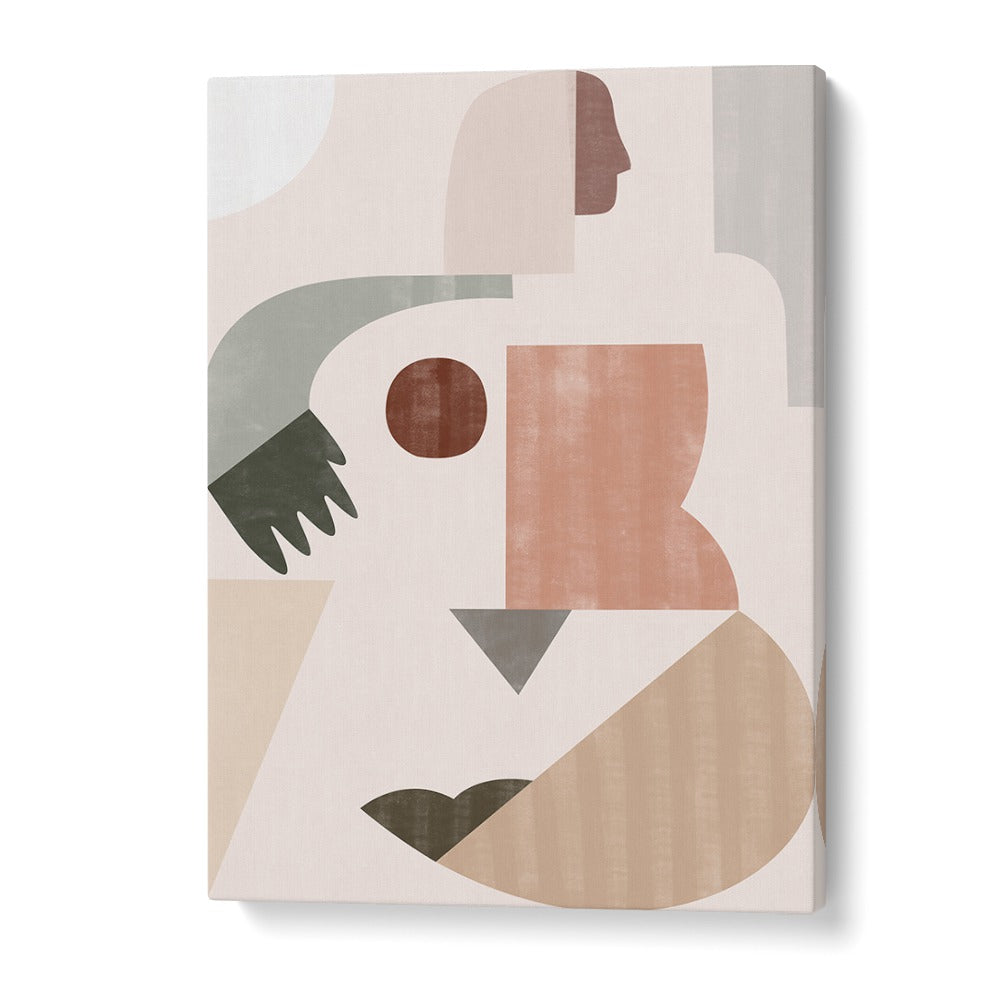 Stunning LADY GEOMETRY, BOHO ART PAINTINGS featuring modern abstract shapes perfect for contemporary decor.