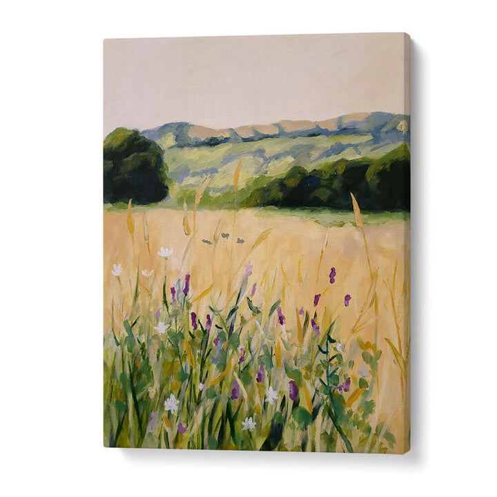 OAKS AND TALL GRASS , LANDSCAPE PAINTINGS