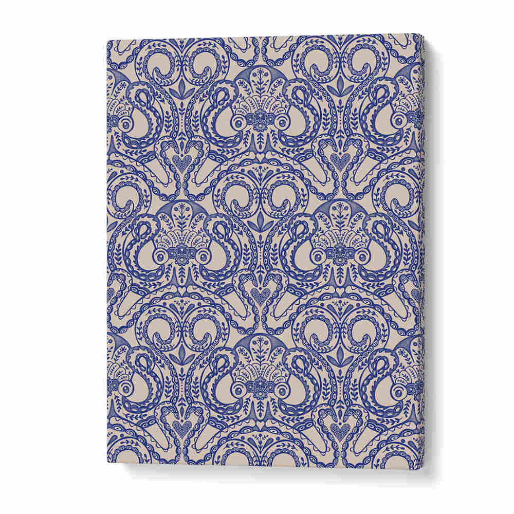 OKTOPUS DAMAST INK BLUE , PATTERN ART PRINTS