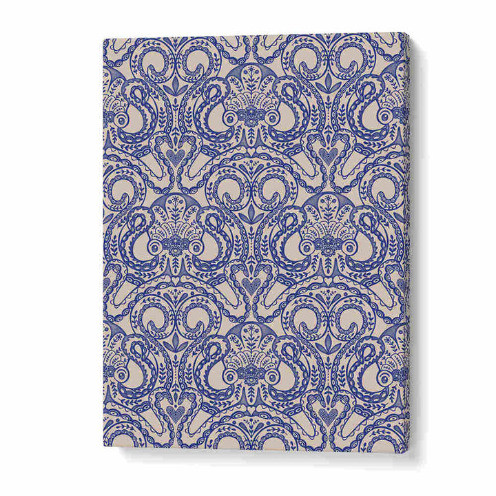 OKTOPUS DAMAST INK BLUE , PATTERN ART PRINTS