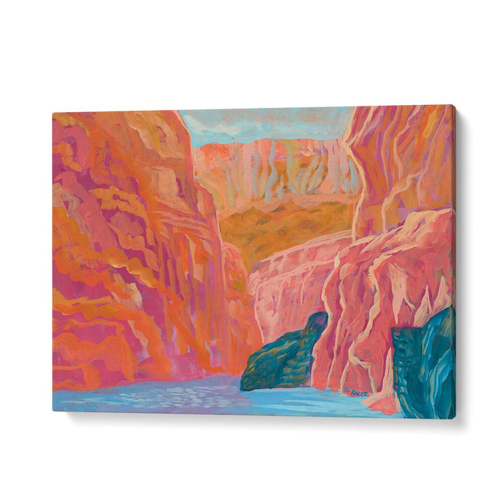 Vibrant PINK CANYON, LANDSCAPE PAINTINGS showcasing rich hues and stunning landscapes for your living space.