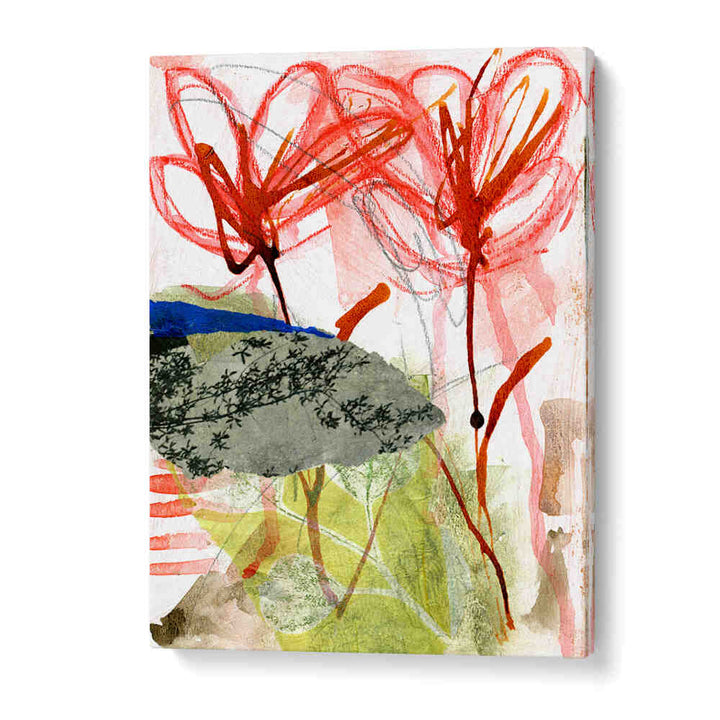 SHE COLORED OUTSIDE , FLORAL FLOWER PAINTINGS