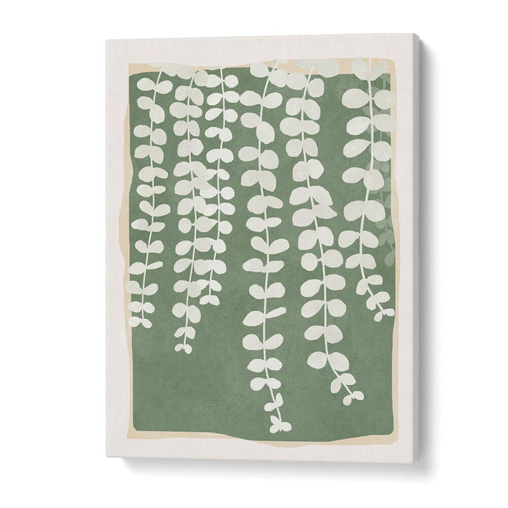 MINIMAL ABSTRACT LEAVES II , FLORAL FLOWER PAINTINGS