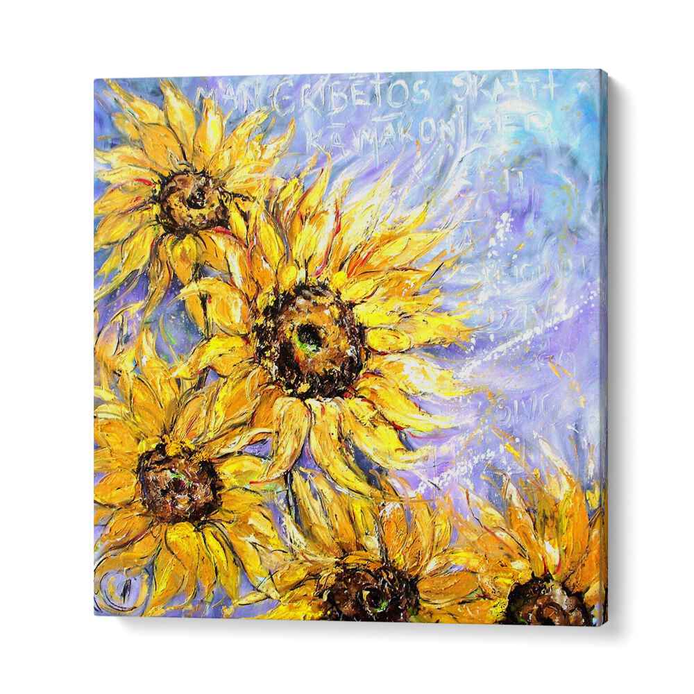 Vibrant SUNFLOWERS 2, FLORAL FLOWER PAINTINGS showcasing the beauty of sunflowers in full bloom, perfect for any space.