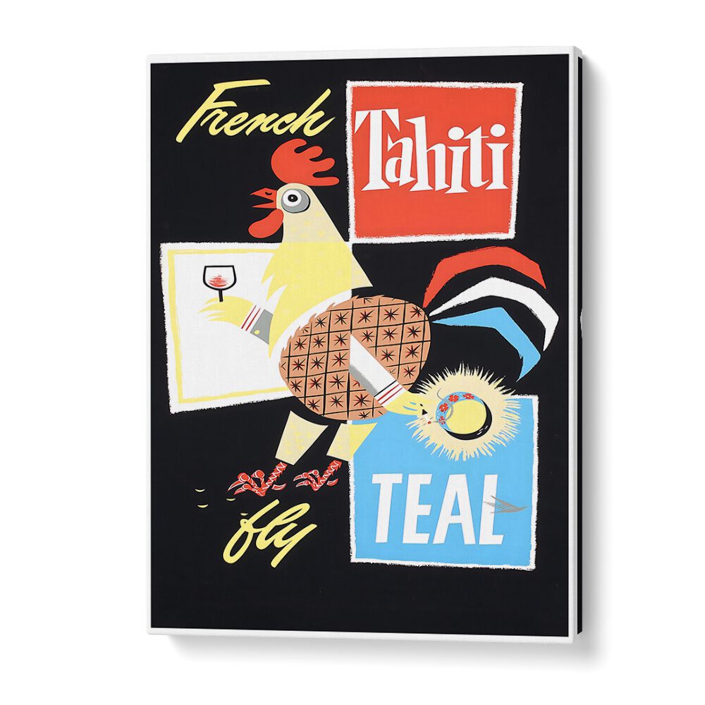 Colorful TAHITI IX, VINTAGE TRAVEL POSTERS showcase Tahiti's charm with vibrant designs, perfect for wall decor.