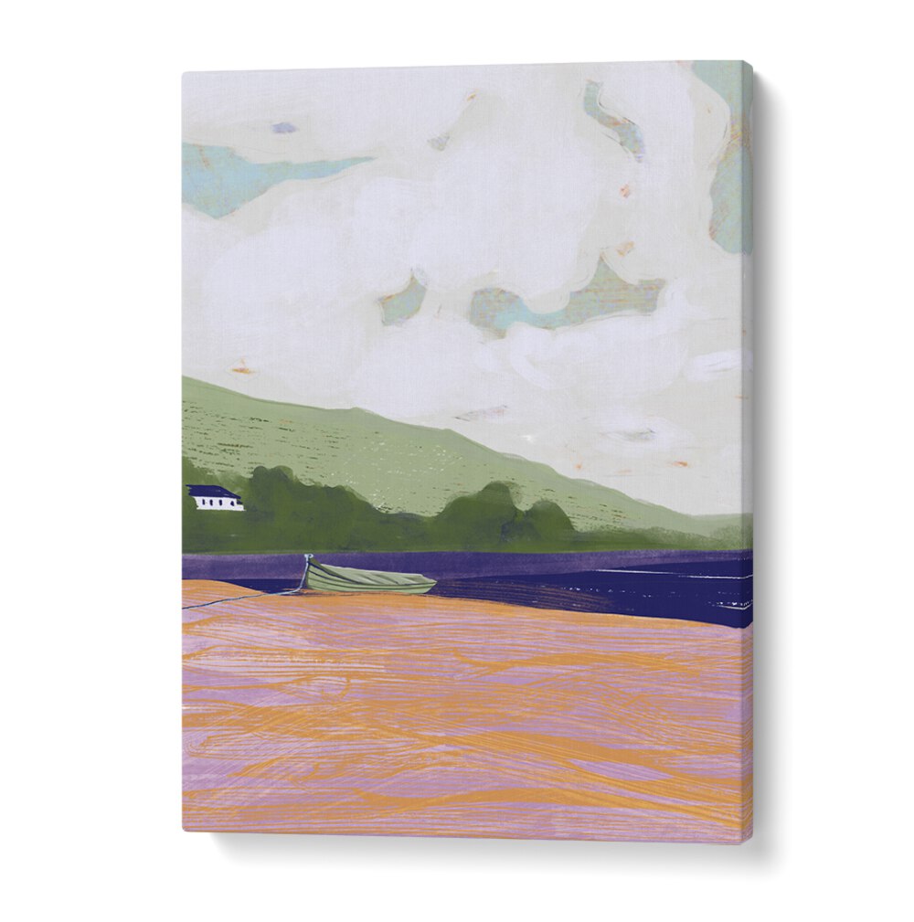 Vibrant LOUGH NAPHOOEY, LANDSCAPE PAINTINGS showcase serene waters and lush hills, perfect for art lovers.