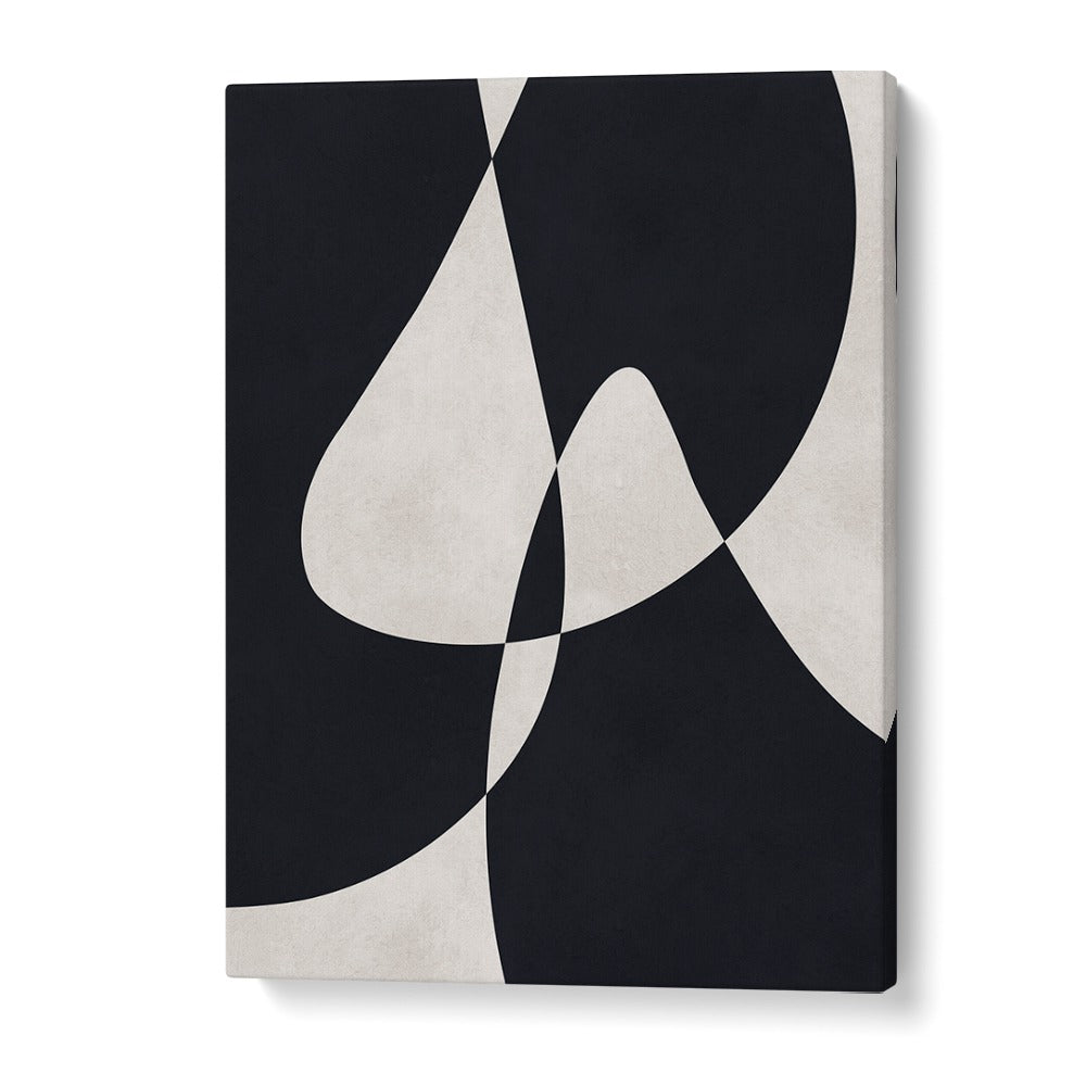 Bold black and white design showcasing EXPRESSIVE CONCEPTUAL FORMS I, ABSTRACT PAINTINGS for a modern touch in any space.