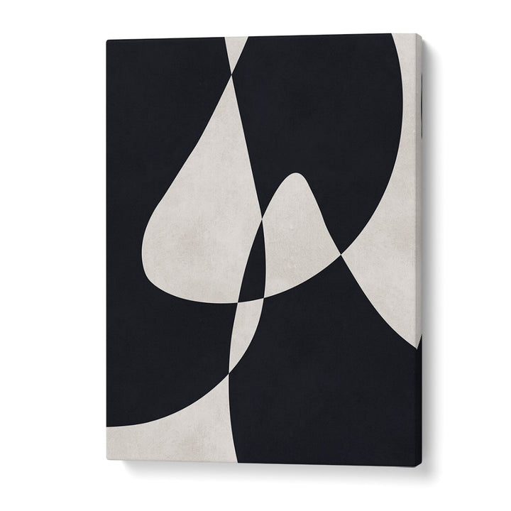 Bold black and white design showcasing EXPRESSIVE CONCEPTUAL FORMS I, ABSTRACT PAINTINGS for a modern touch in any space.