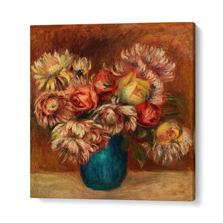 FLOWERS IN A GREEN VASE  , VINTAGE PAINTINGS