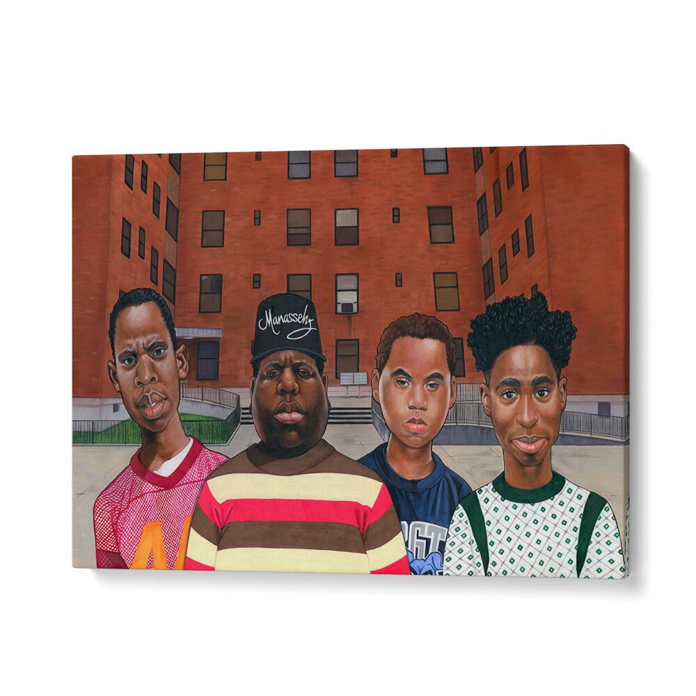 Discover vibrant BOYZ IN THE HOOD, AFRICAN ART PAINTINGS celebrating hip hop culture's iconic figures in urban style.