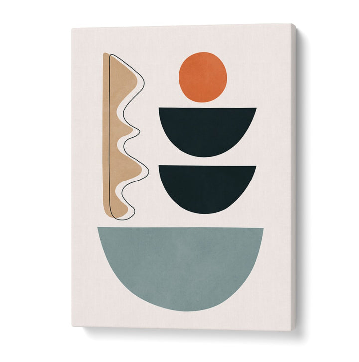 Colorful SEMICIRCLES V, BOHO ART PAINTINGS showcase unique geometric shapes, perfect for modern decor and educational use.