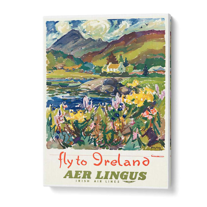 Explore the beauty of Ireland with FLY TO IRELAND, VINTAGE TRAVEL POSTERS showcasing vibrant landscapes and culture.