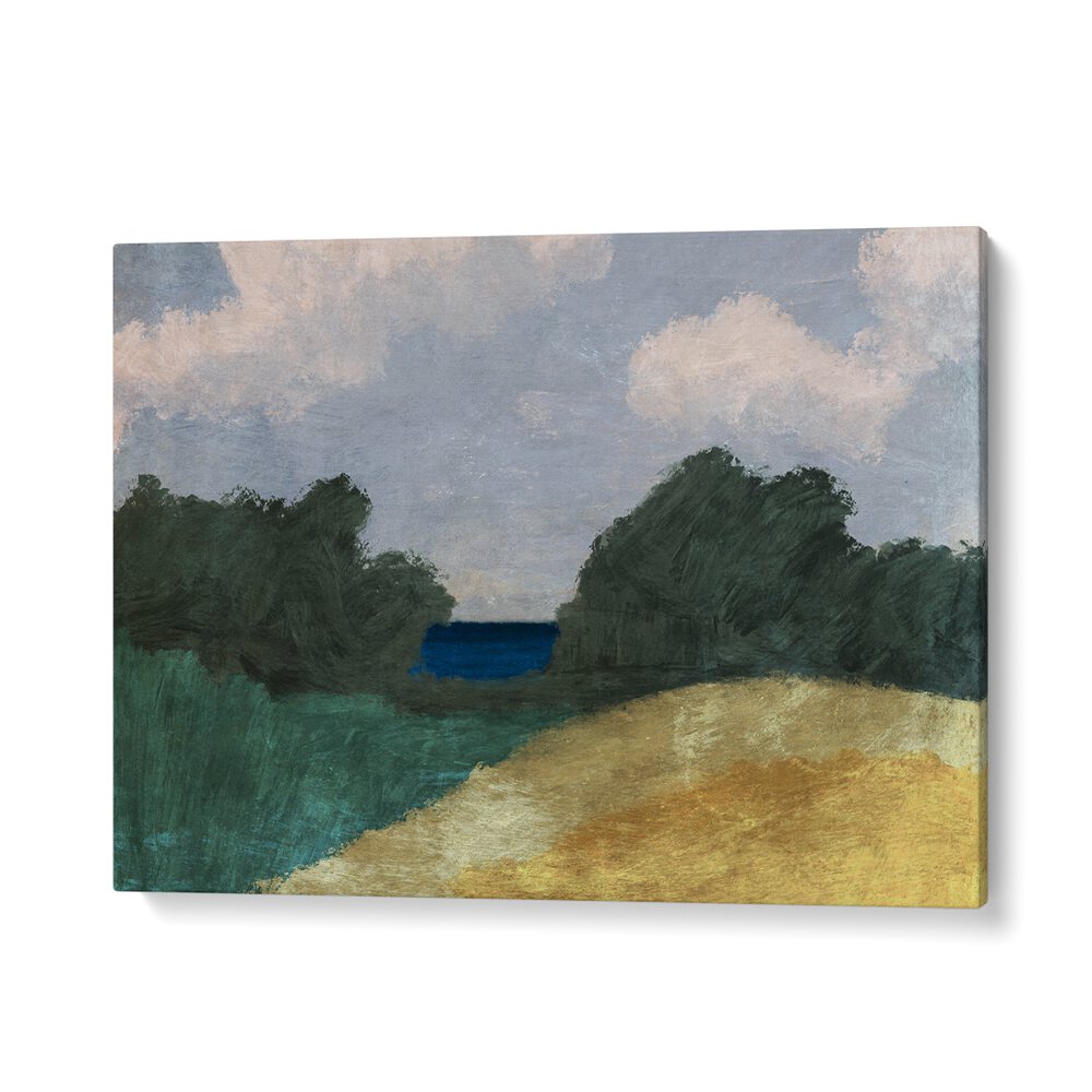 Serene GLIMPSE Landscape Paintings showcasing a tranquil path leading to the sea, perfect for home or office decor.