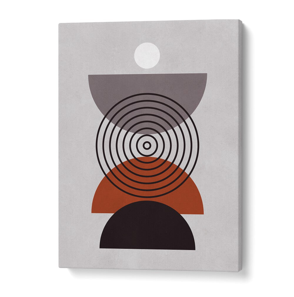 Modern LINES AND CIRCLES XI, BOHO ART PAINTINGS feature geometric designs in earthy tones, perfect for creative spaces.