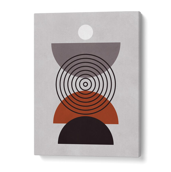 Modern LINES AND CIRCLES XI, BOHO ART PAINTINGS feature geometric designs in earthy tones, perfect for creative spaces.