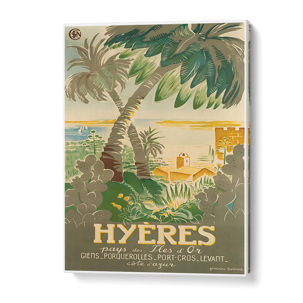 Discover the charm of Hyères with these HYERES, VINTAGE TRAVEL POSTERS that evoke nostalgia and adventure.
