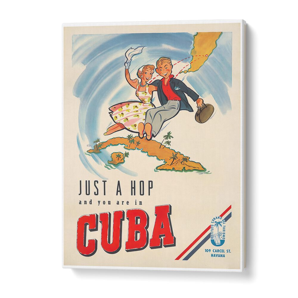 CUBA I, VINTAGE TRAVEL POSTERS showcase a vibrant Cuban scene perfect for enhancing any space.