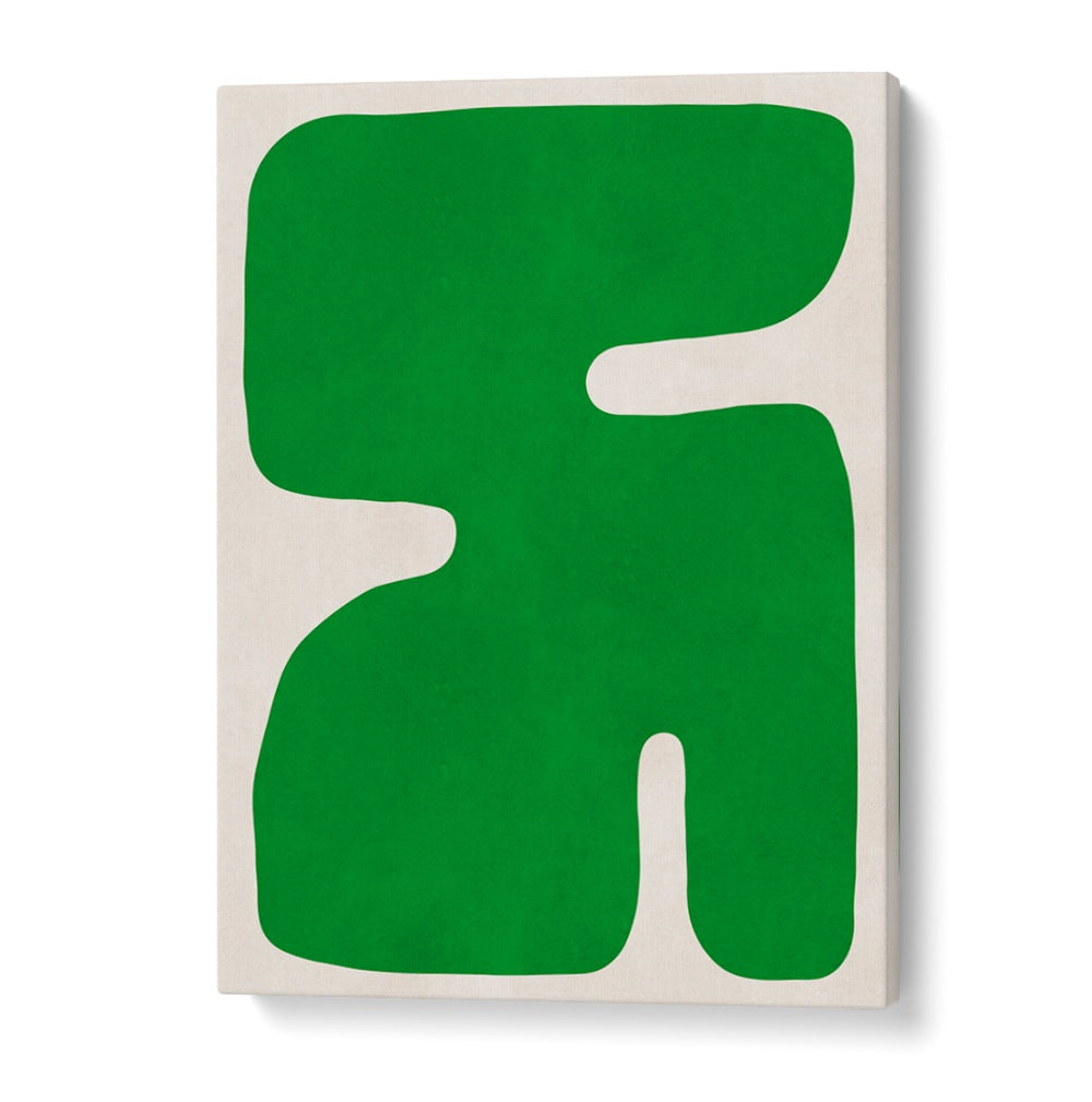 Bright green shapes create a modern look in ORGANIC V, GEOMETRIC ART PRINTS, perfect for contemporary decor.