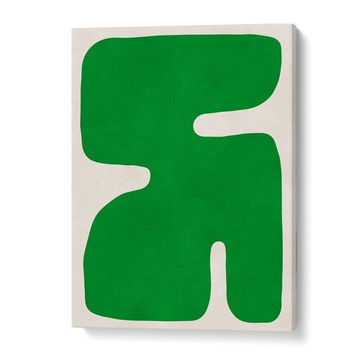 Bright green shapes create a modern look in ORGANIC V, GEOMETRIC ART PRINTS, perfect for contemporary decor.