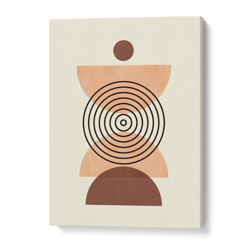 Modern LINES AND CIRCLES III, BOHO ART PAINTINGS featuring geometric shapes in warm tones, perfect for any art lover.