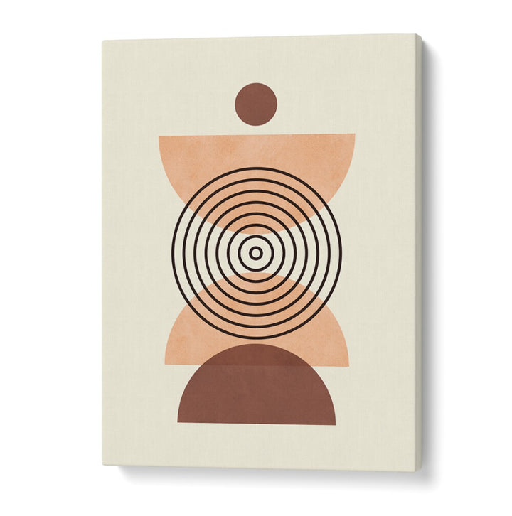 Modern LINES AND CIRCLES III, BOHO ART PAINTINGS featuring geometric shapes in warm tones, perfect for any art lover.