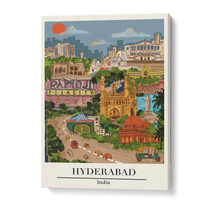 Explore the vibrant spirit of Hyderabad with Saumya Agarwal's stunning travel poster, perfect for wall decor.