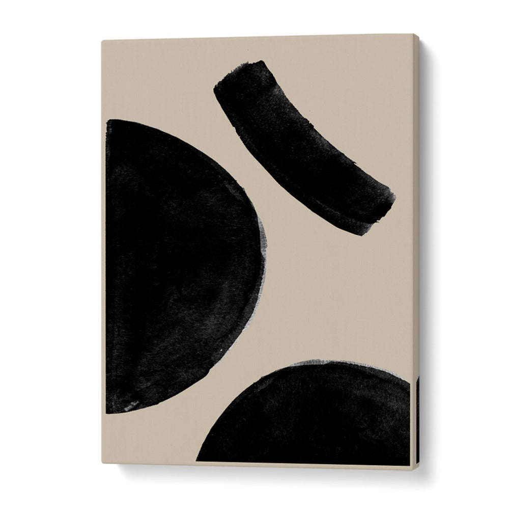 SIMPLE BLACK COMPOSITION, GEOMETRIC ART PRINTS showcase bold black shapes on a neutral background, perfect for modern decor.