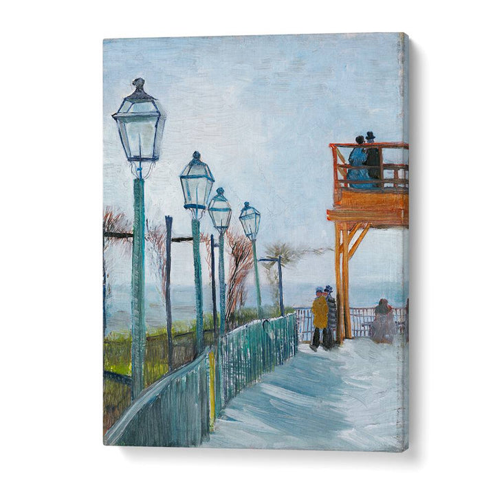 TERRACE AND OBSERVATION DECK AT THE MOULIN DE BLUTE-FIN, MONTMARTRE (1887),  VINTAGE PAINTINGS