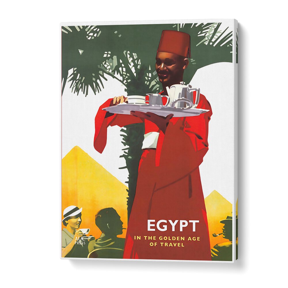 Explore EGYPT, VINTAGE TRAVEL POSTERS featuring a vibrant depiction of Egyptian culture and history.