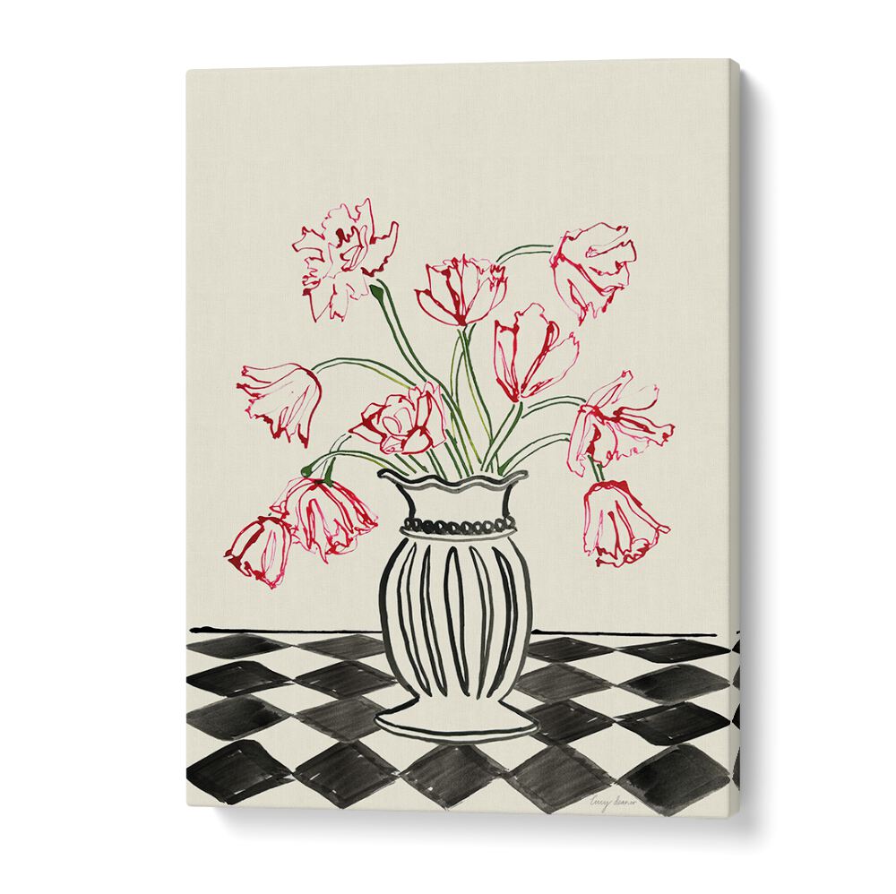 Bright and elegant PINK TULIPS IN VASE, FLORAL FLOWER PAINTINGS perfect for any home decor. Ideal for floral art lovers.