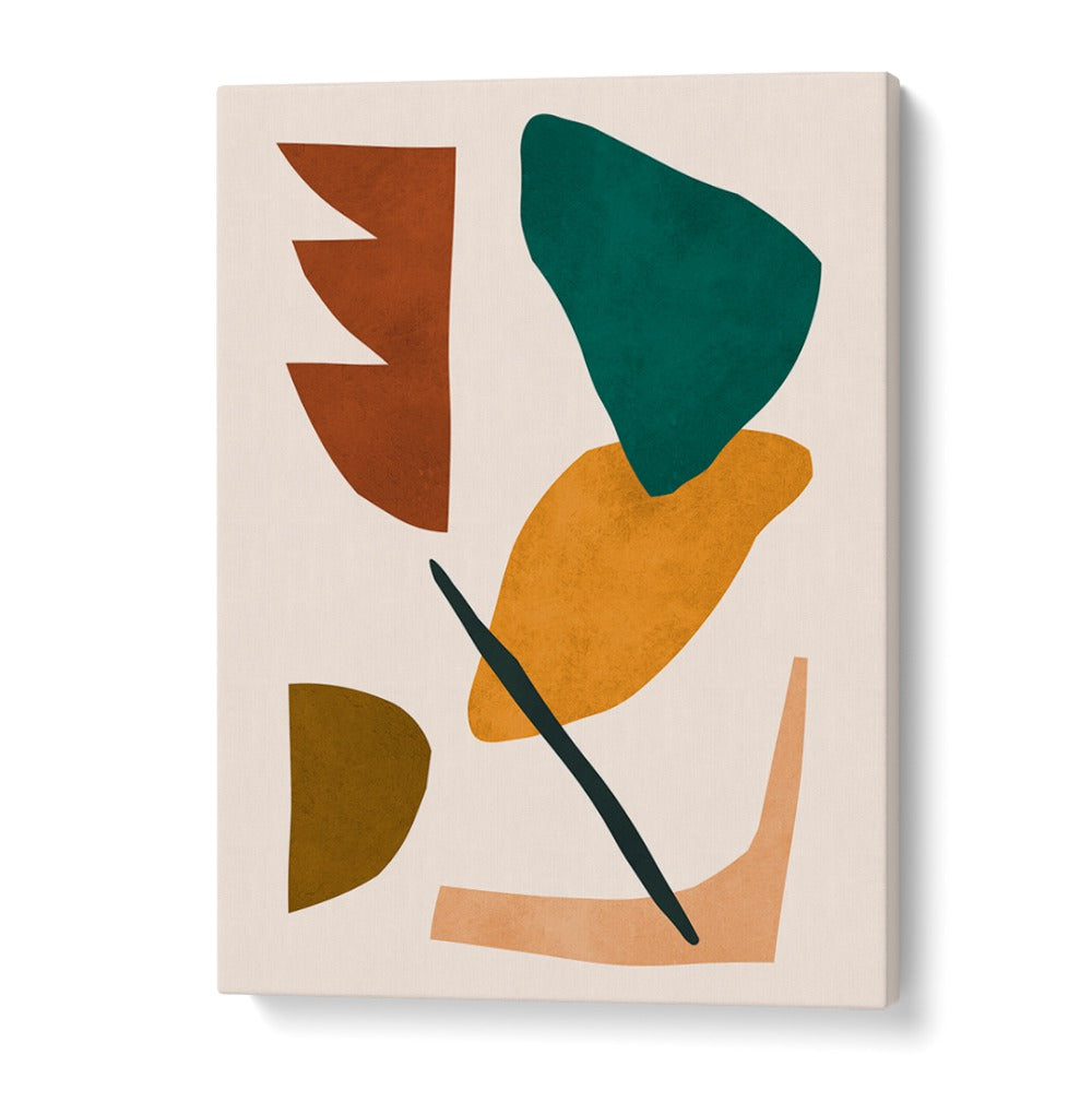 Colorful abstract shapes in expressive, boho art paintings, perfect for enhancing your creative space.