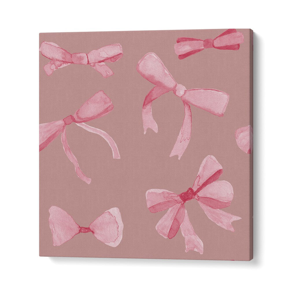 Vibrant WATER COLOUR BOW VII, FASHION POSTERS featuring beautifully crafted pink bows, perfect for art lovers.