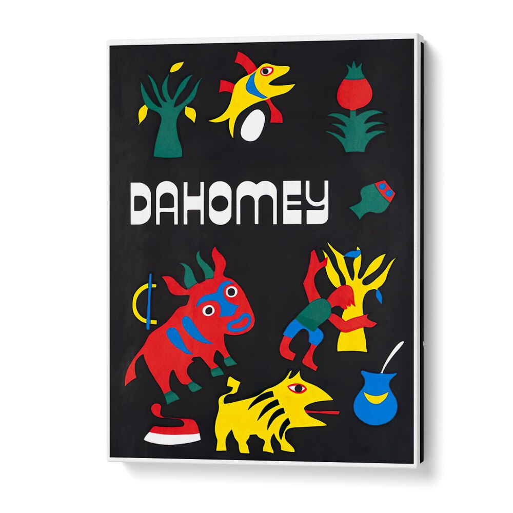 Colorful DAHOMEY, VINTAGE TRAVEL POSTERS showcasing vibrant art to enhance your space with a spirit of adventure.