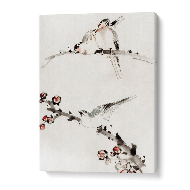 BIRDS ON BRANCHES , VINTAGE PAINTINGS