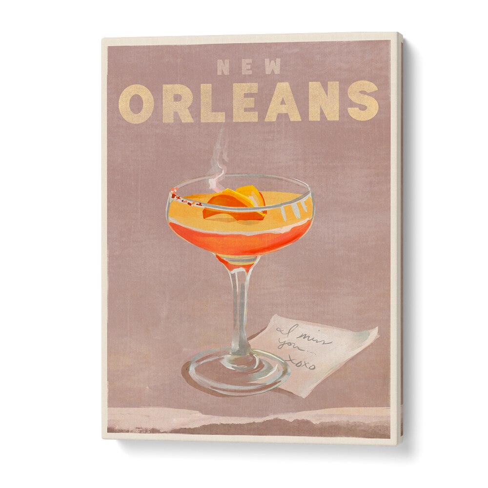 Transform your space with vibrant NEW ORLEANS COCKTAIL, BAR art featuring a colorful cocktail and nostalgic vibe.