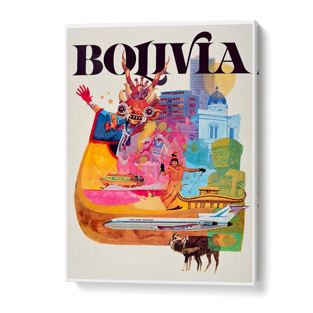 Explore the vibrant BOLIVIA, VINTAGE TRAVEL POSTERS showcasing Bolivia's rich culture and stunning landscapes.