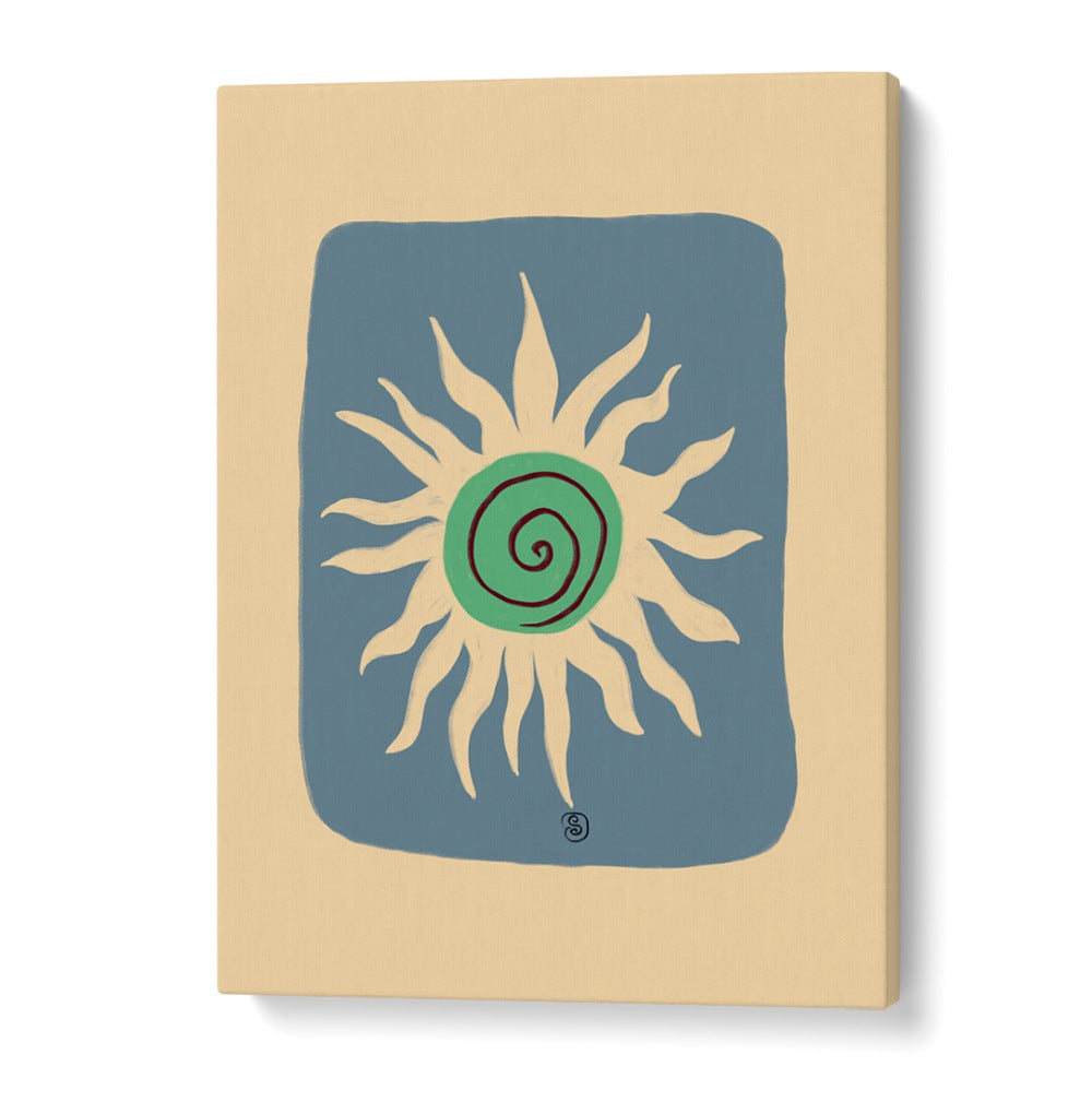 Vibrant BLUE SUN art print featuring a unique design, perfect for adding energy to your home decor.