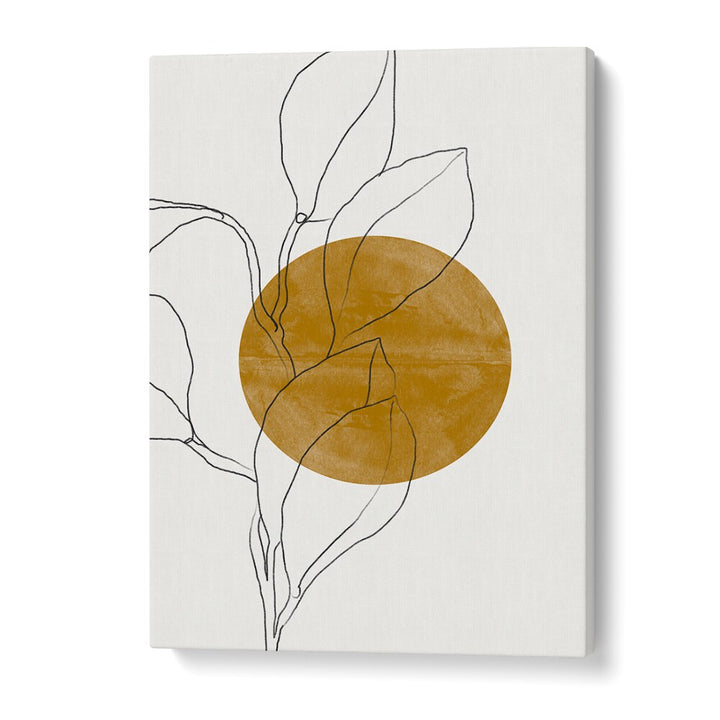Stylish abstract design featuring leaves and a sun, part of the FLOWER AND SUN, BOHO ART PAINTINGS by MIUUS Studio.